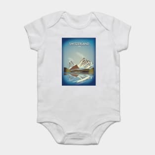 Switzerland travel poster Baby Bodysuit